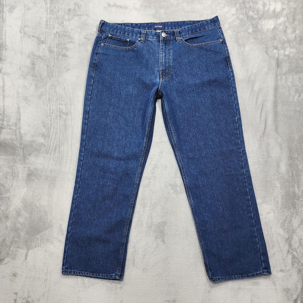 Vintage Basic Editions Jeans Mens 38x30 Blue Medium Wash Relaxed Straight Leg